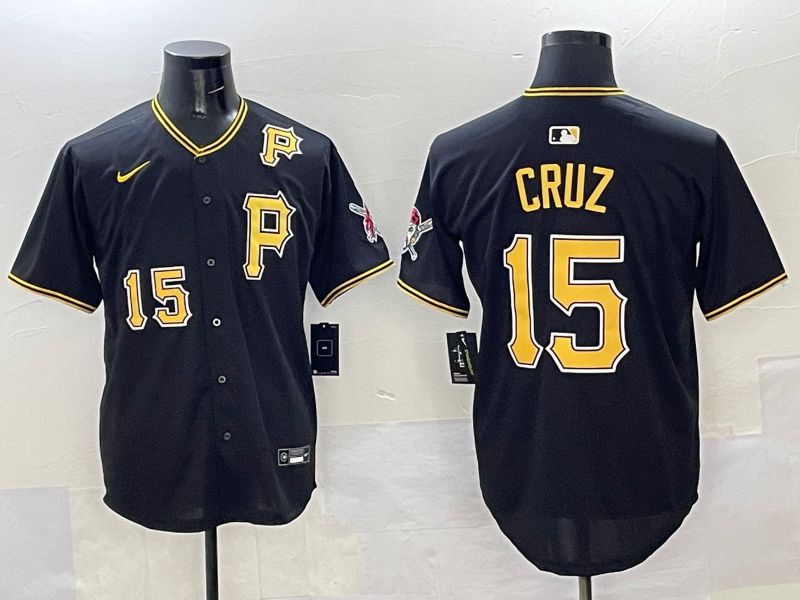 Men Pittsburgh Pirates #15 Cruz Black Game 2025 Nike MLB Jersey style 10->pittsburgh pirates->MLB Jersey
